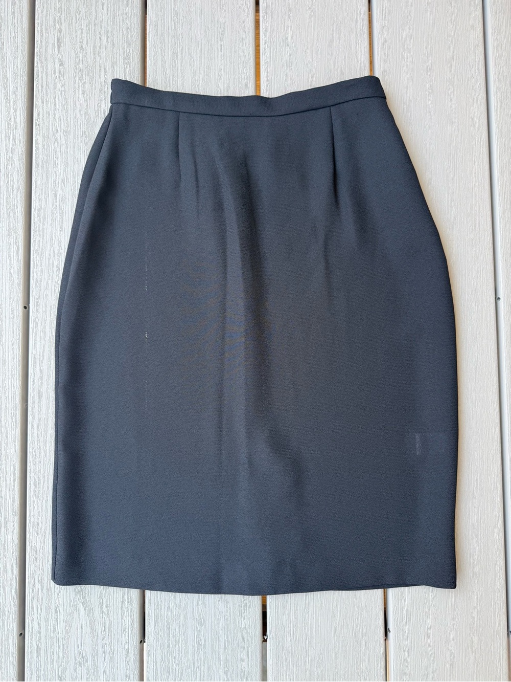 Vintage Leslie Fay Black Pencil Skirt Size 6P Petite Career Midi
